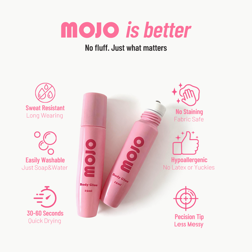 MOJO Wholesale Shaped Bottle Roll-On Body Glue｜15ml OEM/ODM Custom Product