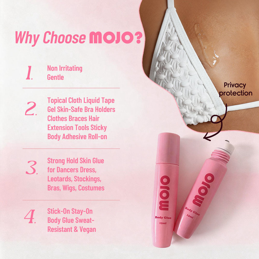 MOJO Wholesale Shaped Bottle Roll-On Body Glue｜15ml OEM/ODM Custom Product