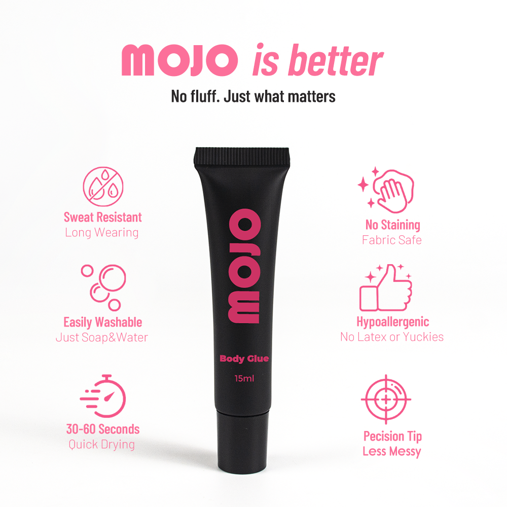 MOJO Wholesale Black Tube Body Glue｜15ml OEM/ODM Custom Product