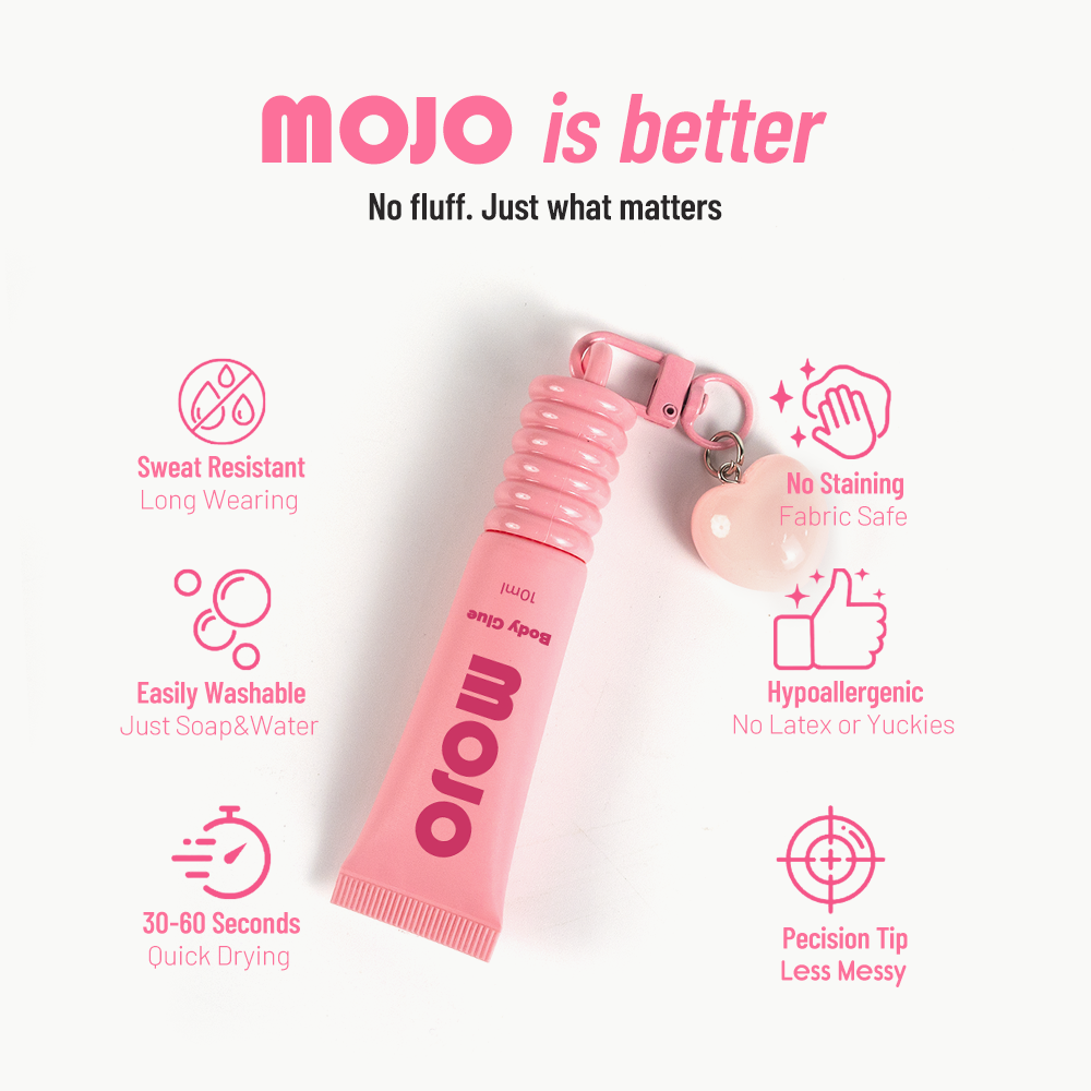MOJO Wholesale Heart Charm Keychain Body Glue｜10ml OEM/ODM