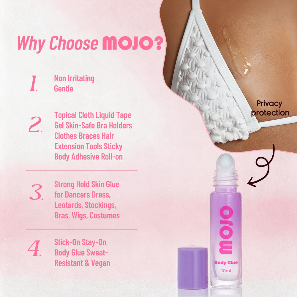 MOJO Wholesale Glass Roll-On Body Glue｜10ml OEM/ODM Custom Product