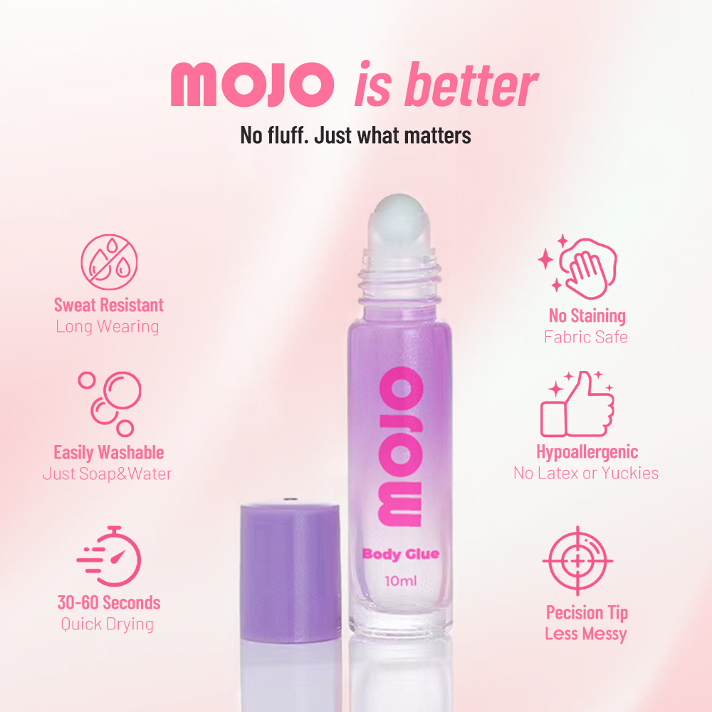 MOJO Wholesale Glass Roll-On Body Glue｜10ml OEM/ODM Custom Product