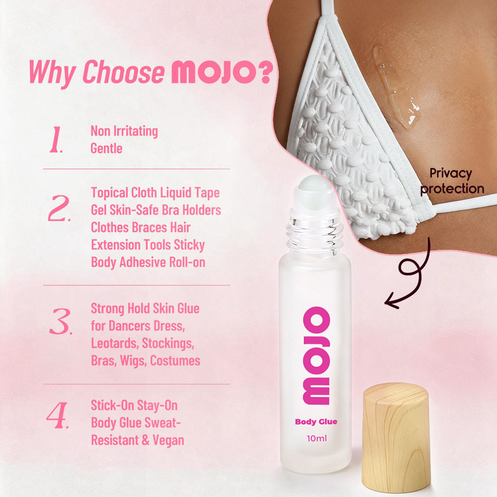 MOJO Wholesale Frosted Glass Roll-On Body Glue｜10ml OEM/ODM