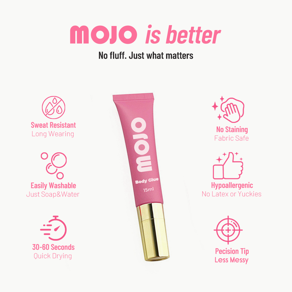 MOJO Wholesale Rose Red Massage Tip Body Glue｜15ml OEM/ODM