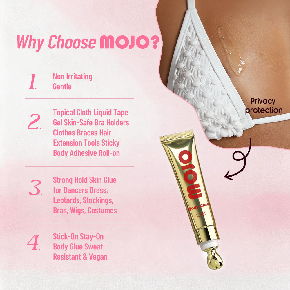 MOJO Wholesale Metallic Tube Massage Tip Body Glue｜15ml OEM/ODM