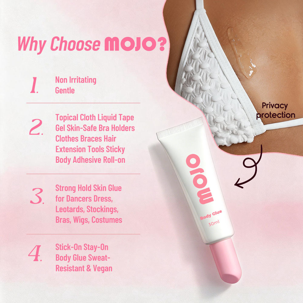 MOJO Wholesale White Tube Pink Cap Body Glue｜30ml OEM/ODM