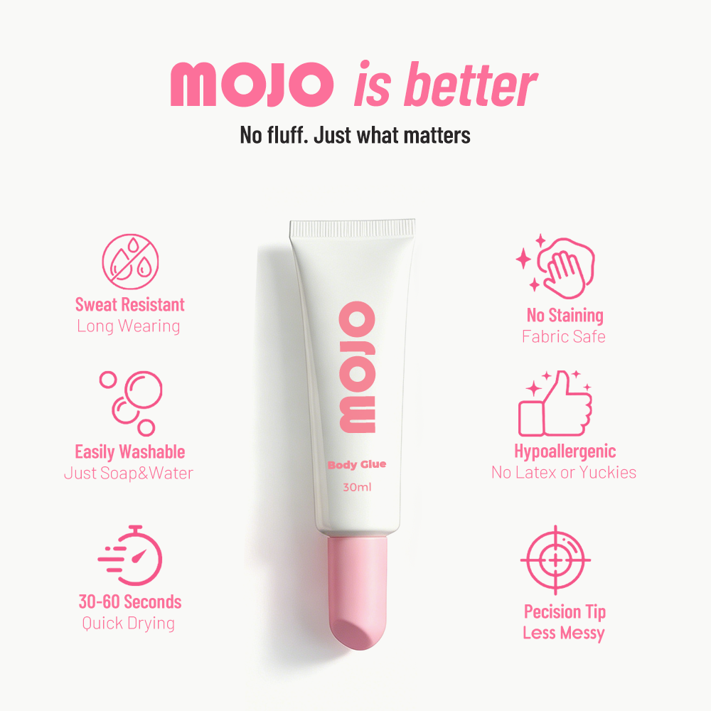 MOJO Wholesale White Tube Pink Cap Body Glue｜30ml OEM/ODM