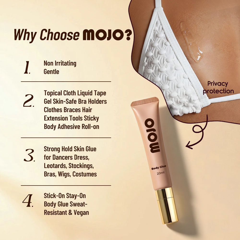 MOJO Wholesale Coffee Brown Massage Tip Body Glue｜20ml OEM/ODM