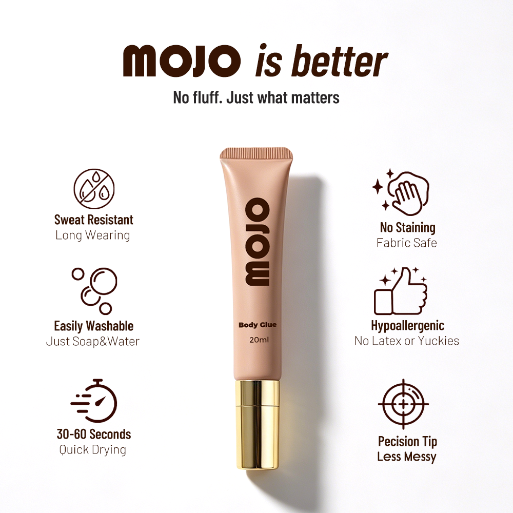 MOJO Wholesale Coffee Brown Massage Tip Body Glue｜20ml OEM/ODM